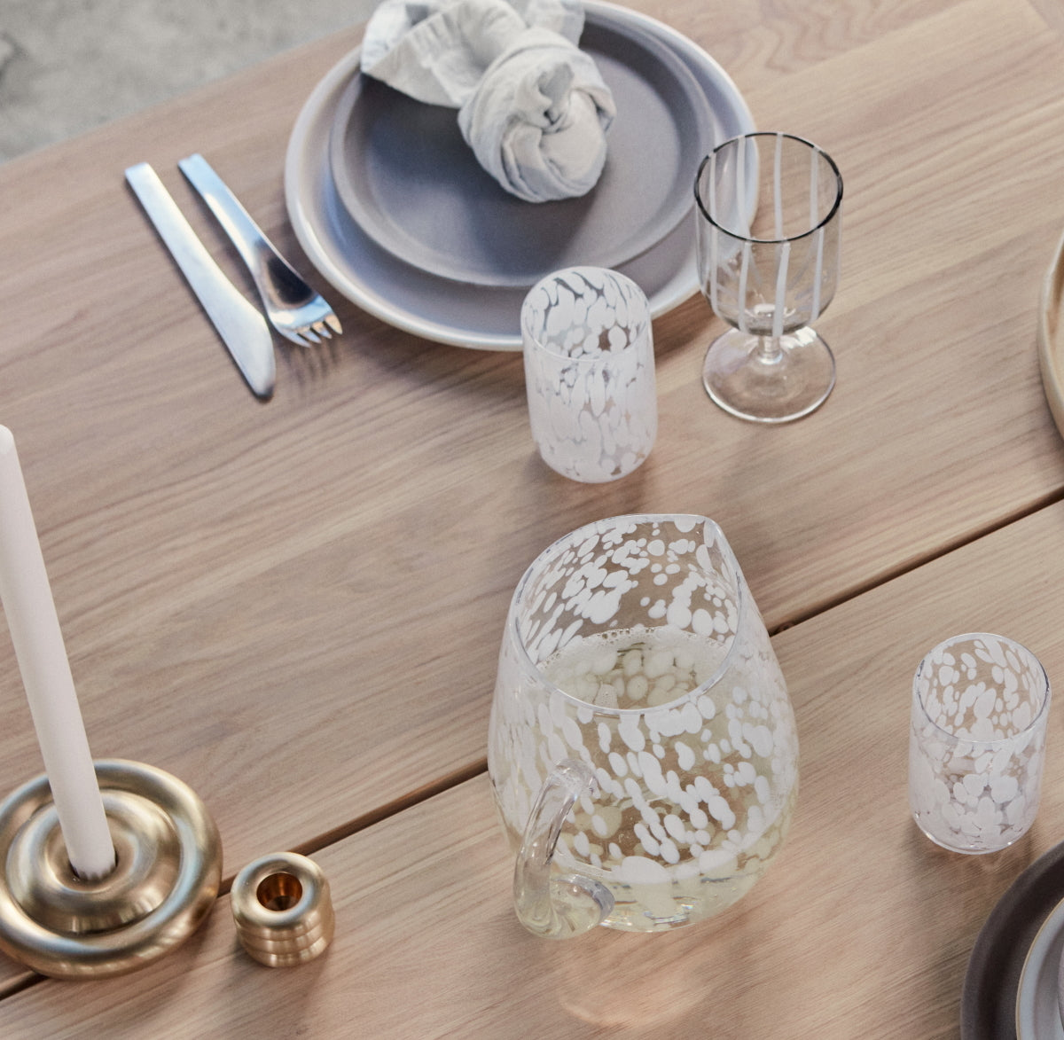 OYOY Yuka Ceramic Lunch Plate 2pk Stone