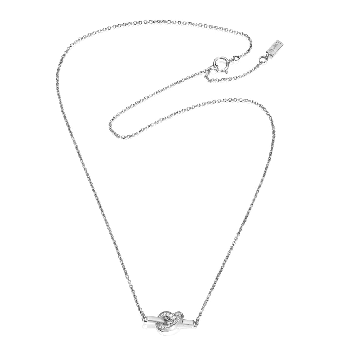 Efva Attling Love Knot & Stars Necklace White Gold