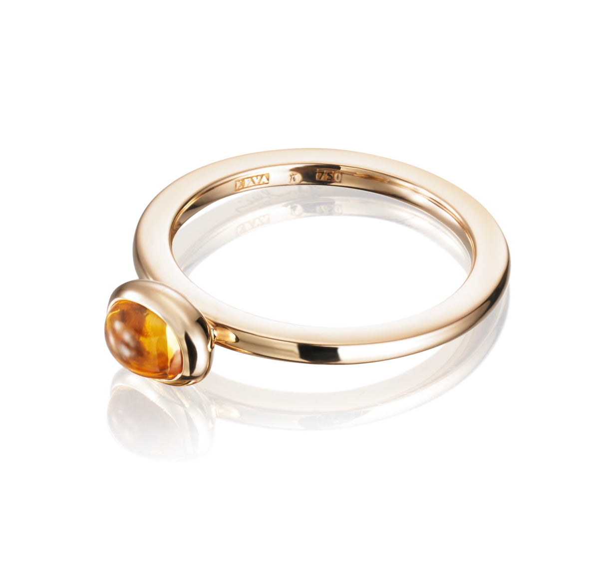 Efva Attling Love Bead Ring Citrine Gold