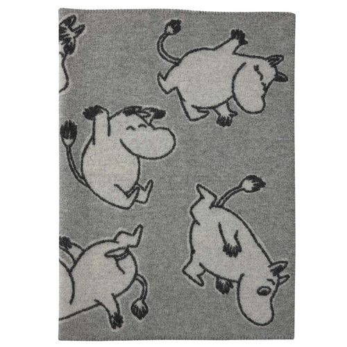 Happy Moomin blanket grey