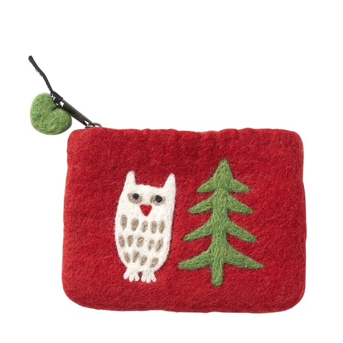 Forest Felted Purse red
