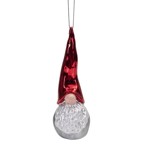 Santa High Hat Glass hanging red