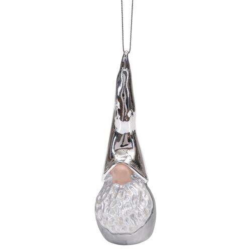 Santa High Hat Glass hanging silver