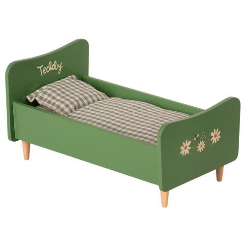 Wooden Bed Dusty Green for Teddy Dad