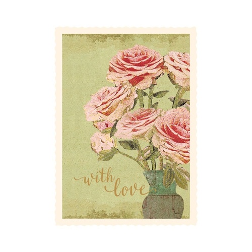 Flowers in Vase With Love Card
