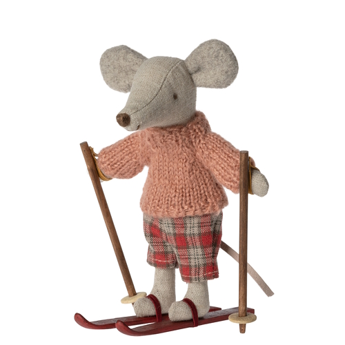 Winter Mouse with Skis Big Sister