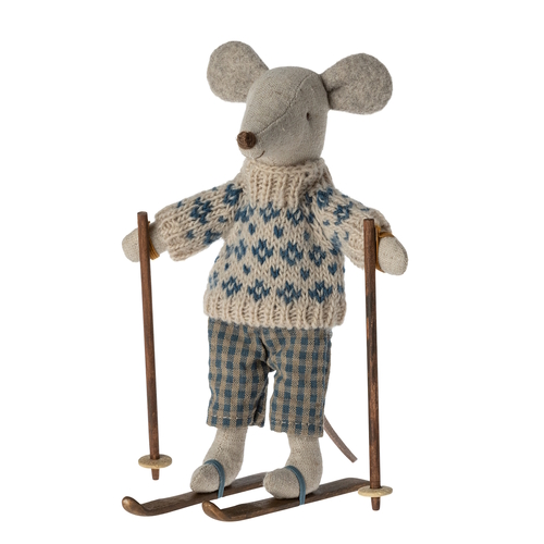 Winter Mouse with Skis Dad