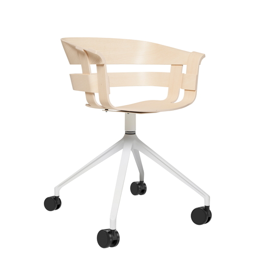 Wick Chair Swivel & Wheels ash-white