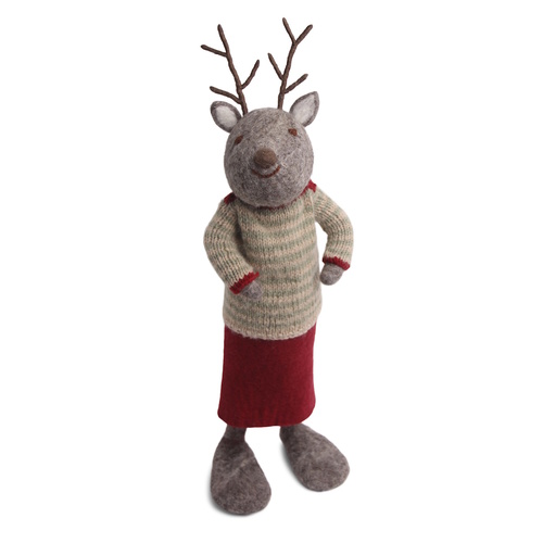 Deer Girl Extra Large Grey w/skirt & sweater