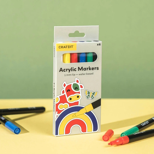 Markers 1mm 6pk by Crateit