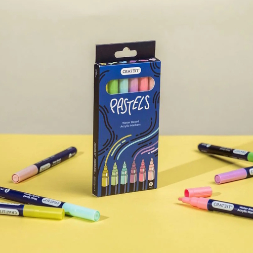 Pastel Markers 1mm 6pk by Crateit