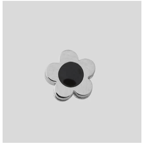 Flower Charm black-silver