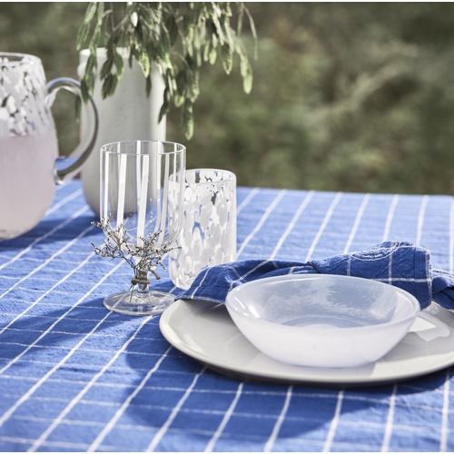 Grid Tablecloth 200x140 dark blue