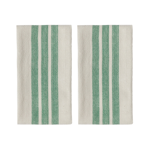 Linu Tea Towel Green 2pk