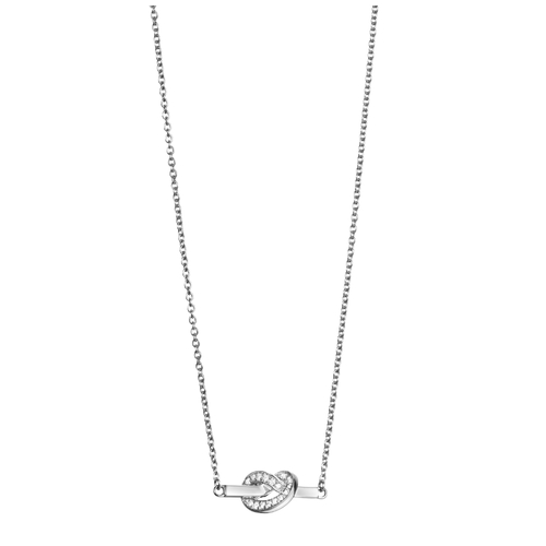 Love Knot & Stars Necklace White Gold