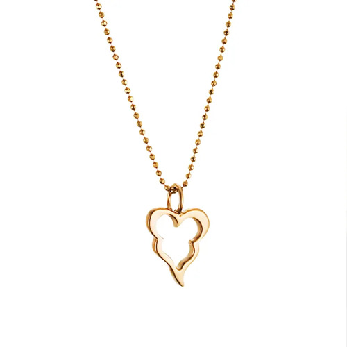 Little Crazy Heart Pendant Necklace Gold
