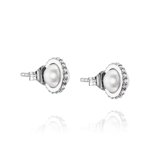 Little Day Pearl & Stars Studs White Gold