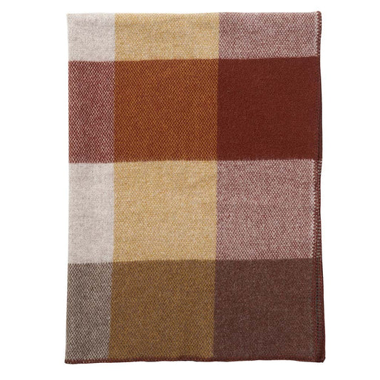 Klippan Block Brushed Wool Blanket Rust