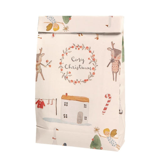 Maileg Gift Bag Cosy Christmas white 50pk