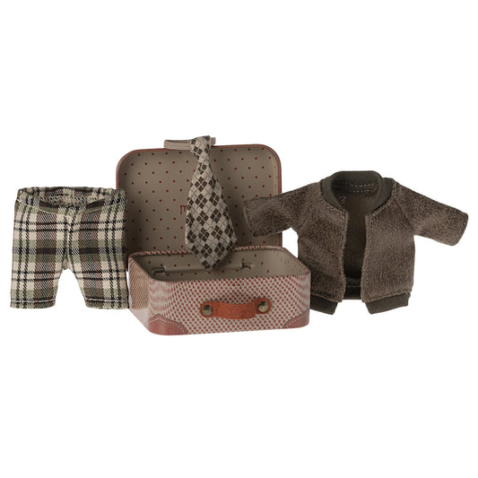 Maileg Jacket Pants & Tie in Suitcase Grandpa Mouse
