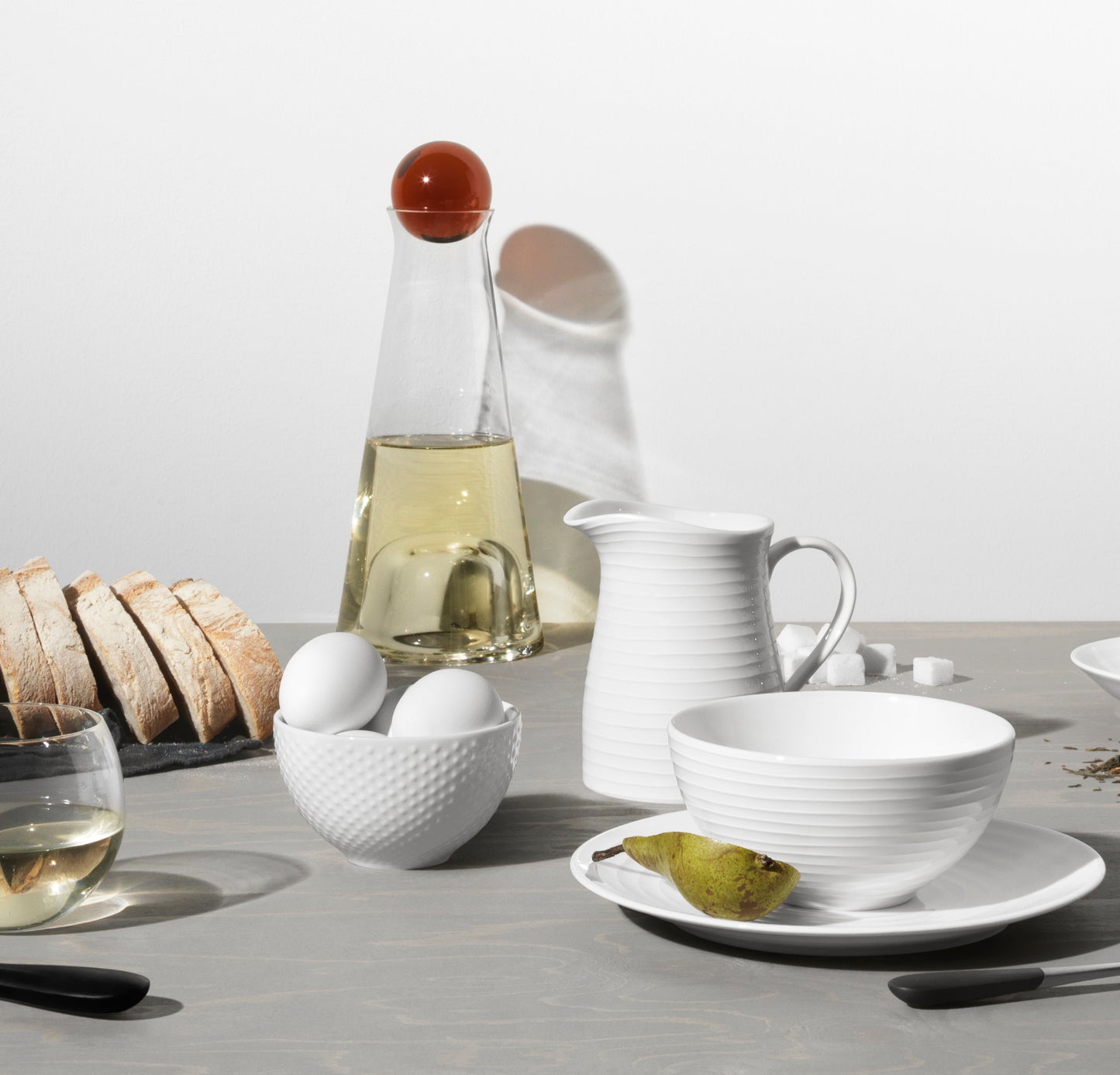Design House Stockholm Blond Small Bowl 300ml White Stripe 2pk