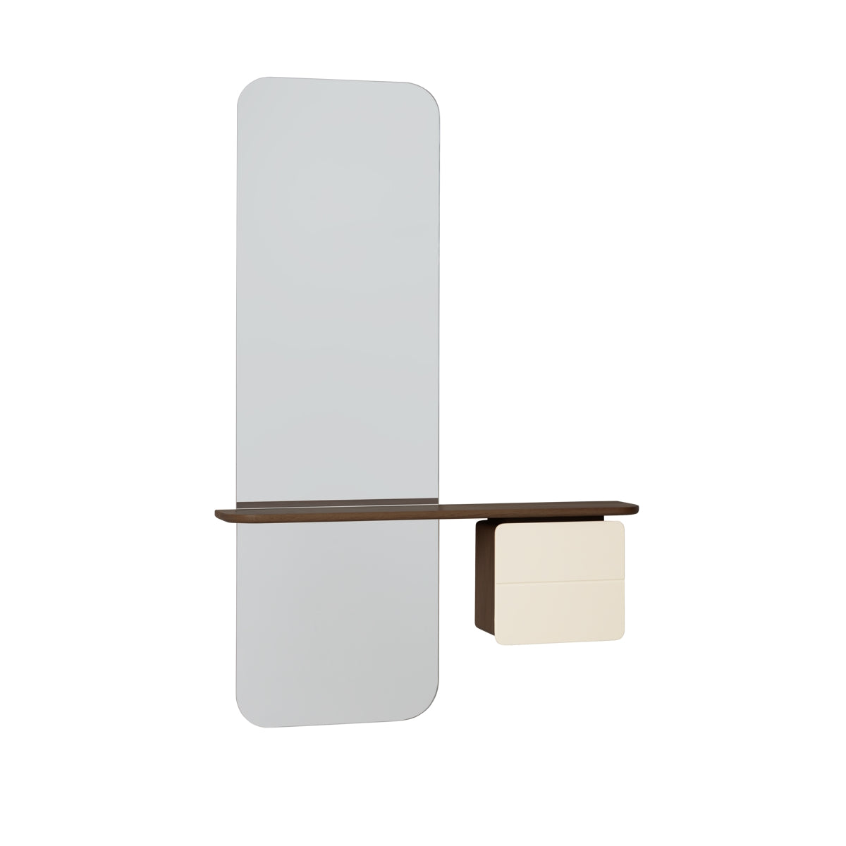 Umage One More Look Mirror Dark Oak Pearl White