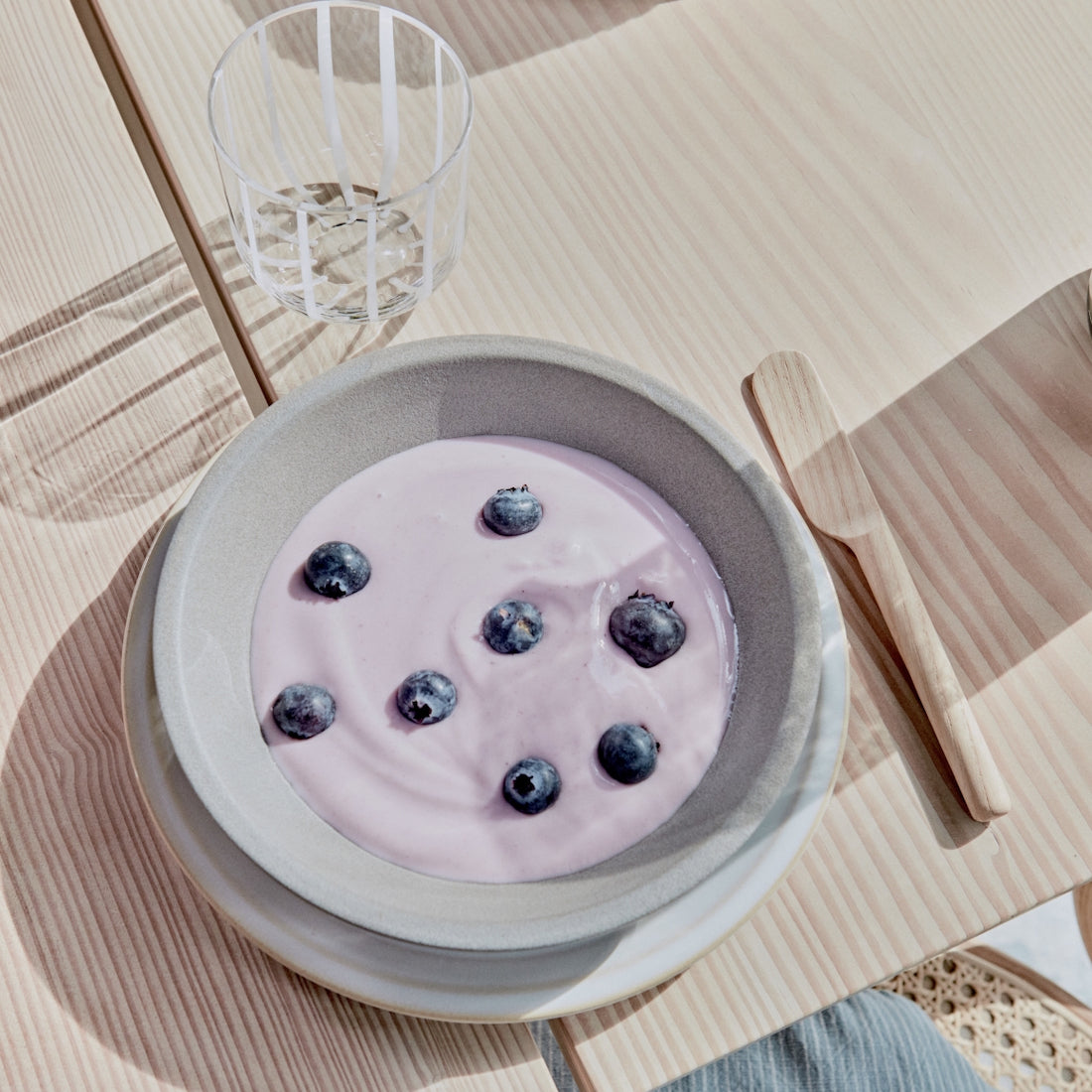 OYOY Yuka Ceramic Deep Plate 2pk Stone