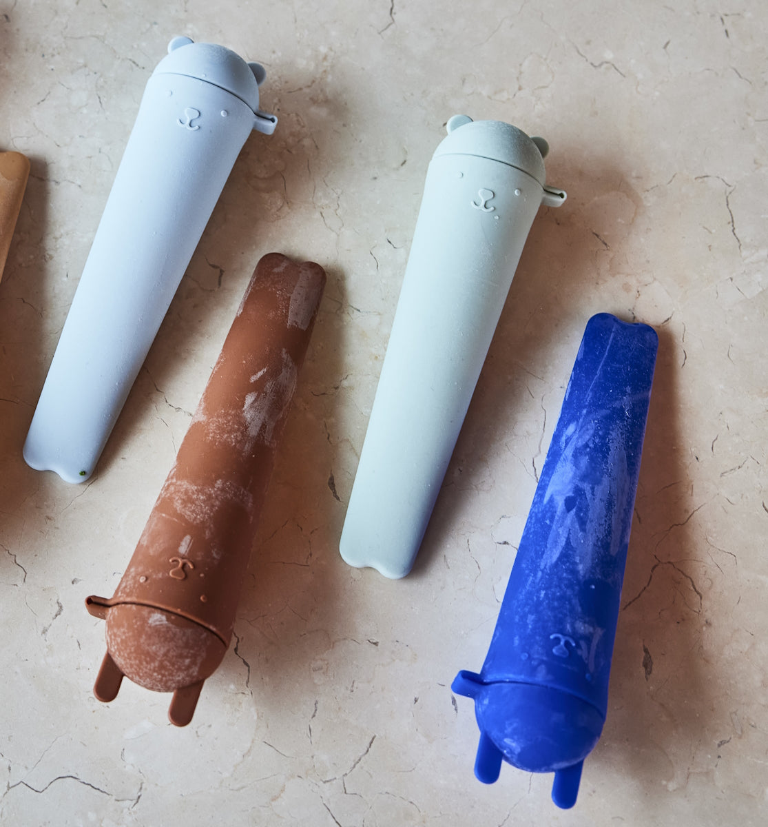 OYOY Ninka & Teddy Ice Pops 4pk optic blue