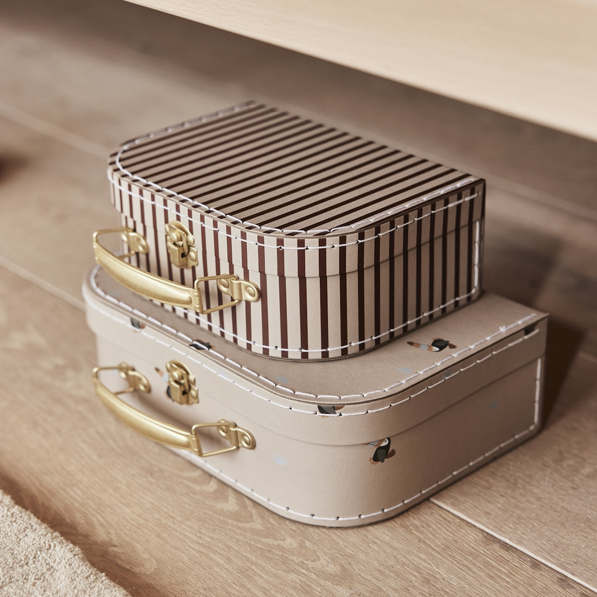 OYOY Mini Suitcase Toucan & Stripe 2pack