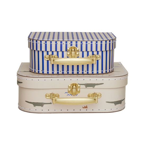 OYOY Mini Suitcase Crocodile & Stripe 2pack