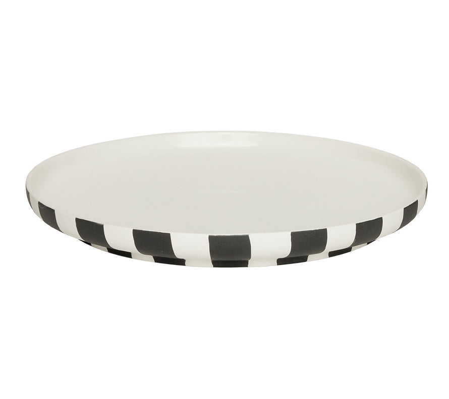 OYOY Toppu Dinner Plate white-black