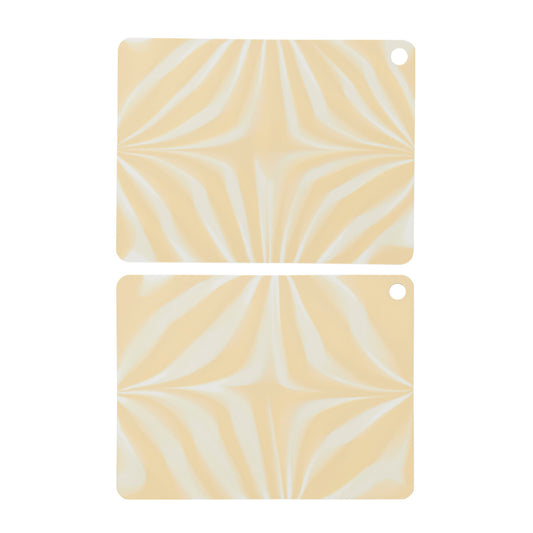 OYOY Placemat Zebura yellow-offwhite 2pack