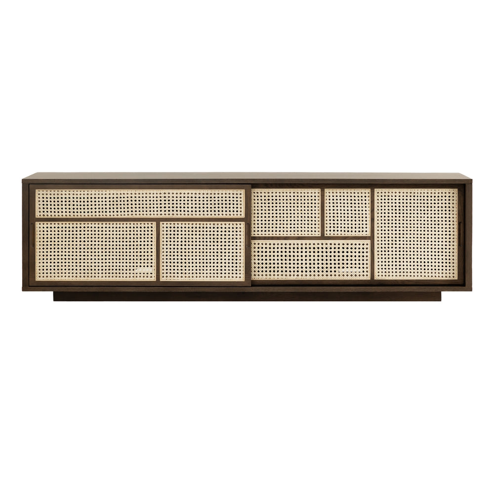 Design House Stockholm Air Sideboard Low Dark Oak-Rattan