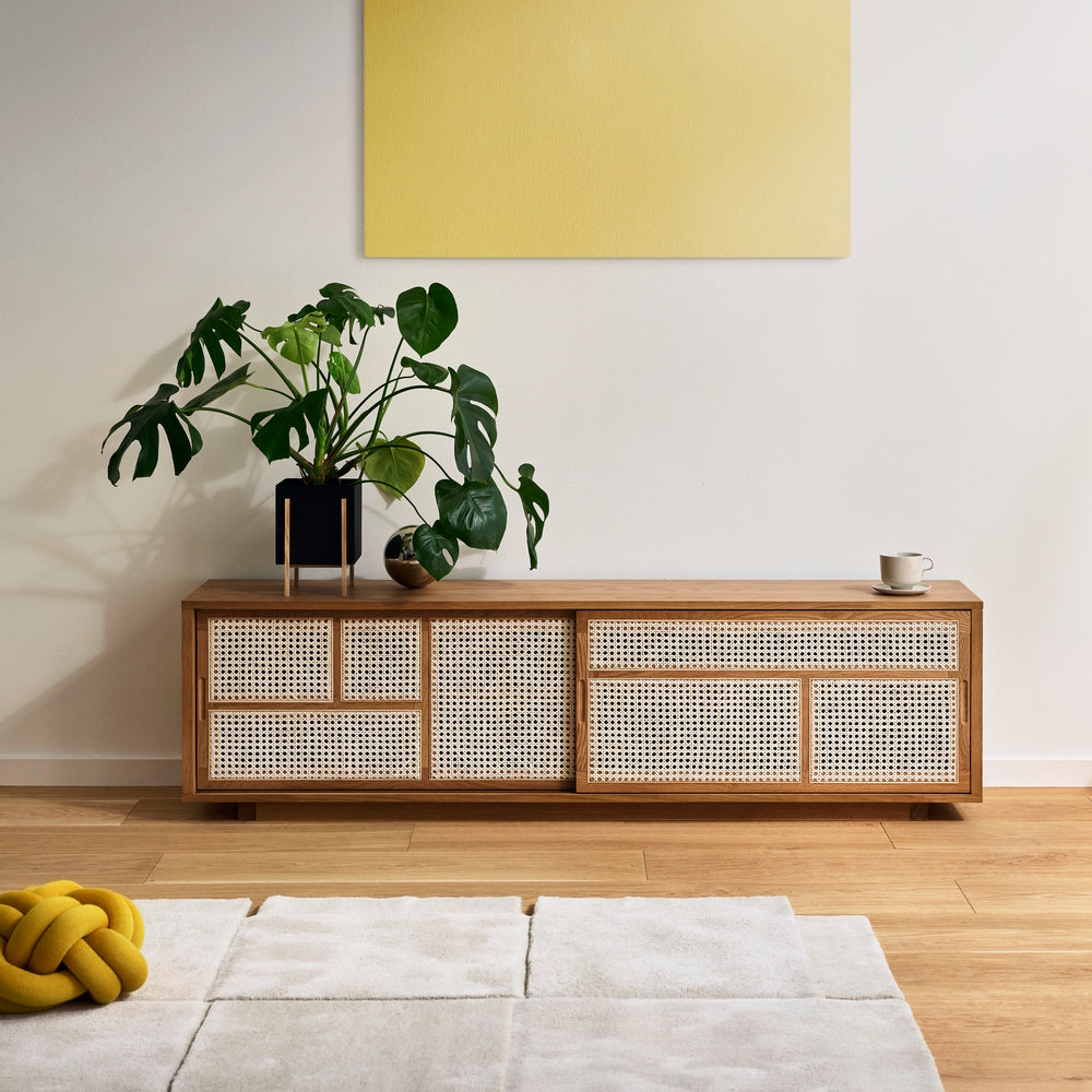 Design House Stockholm Air Sideboard Low Oak-Rattan Natural