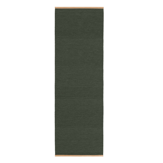 Design House Stockholm Bjork Rug Wool-Leather 80x250 Dark Green