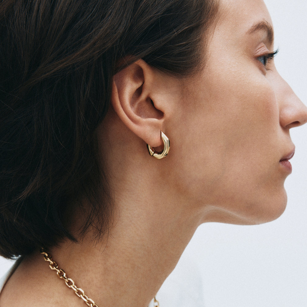 Edblad Crystalite Hoops L Gold