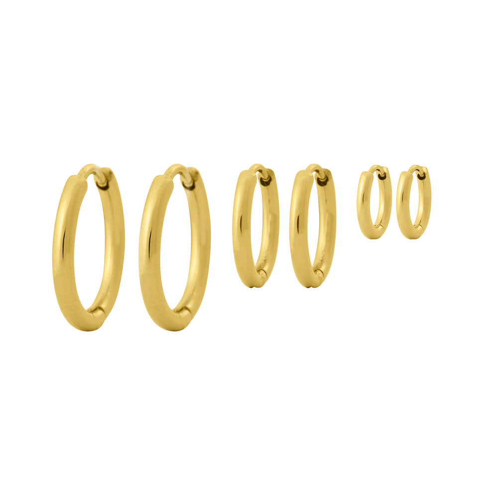 Edblad Triple Pair Hoops Gold