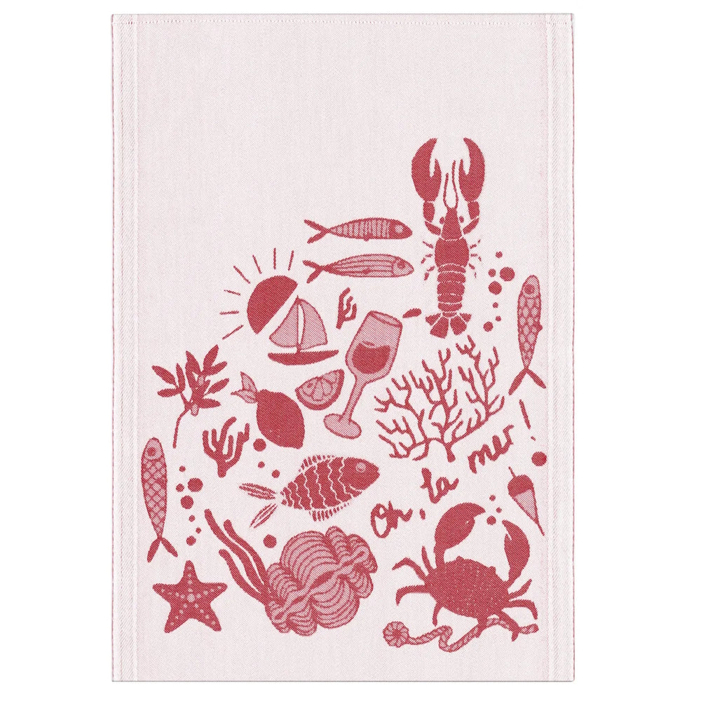 Ekelund Oh La Mer 032 Red Tea Towel 35x50