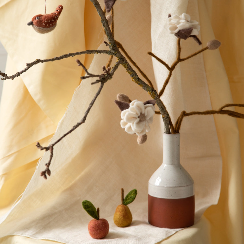 Gry & Sif Apple Dusty Red Felted Ornament