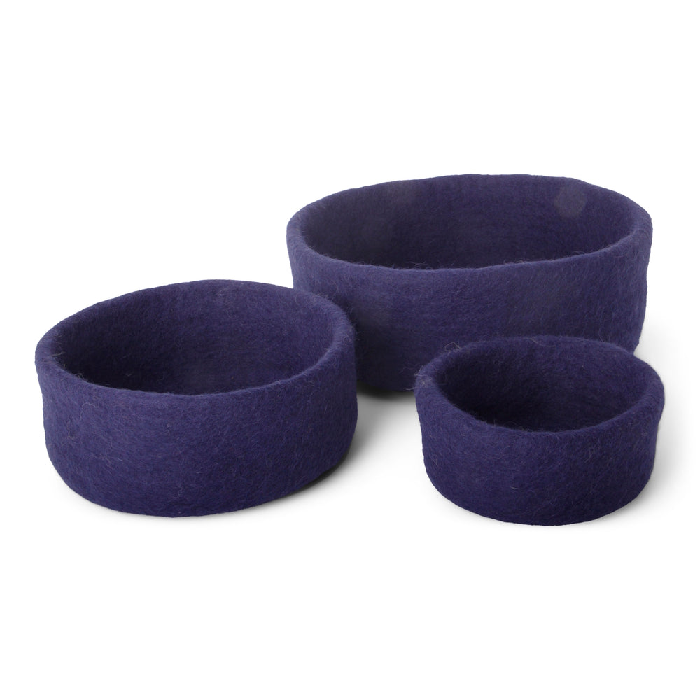 Gry & Sif Bowl Felt Set of 3 Dark Blue