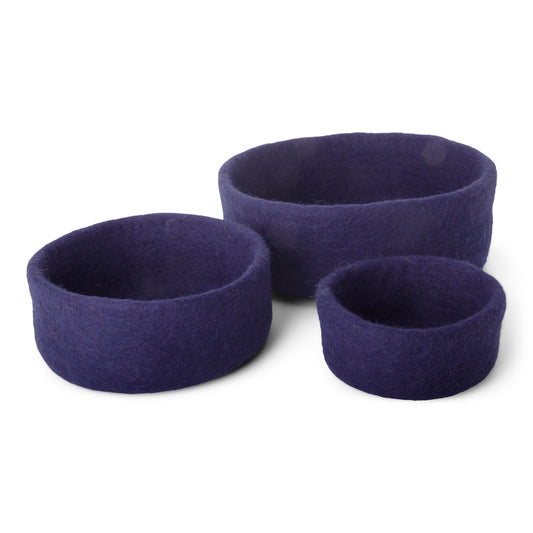 Gry & Sif Bowl Felt Set of 3 Dark Blue
