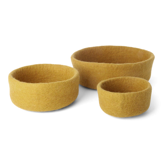 Gry & Sif Bowl Felt Set of 3 Ochre