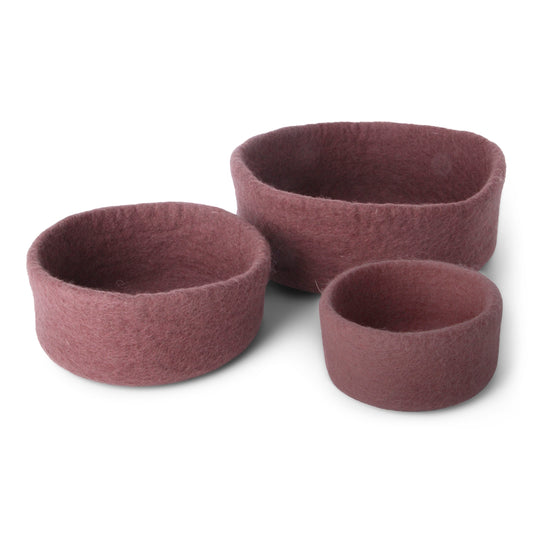 Gry & Sif Bowl Felt Set of 3 Plum