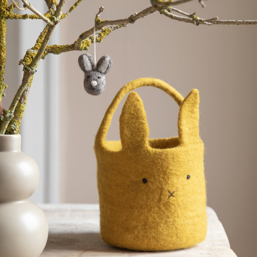 Gry & Sif Bunny Basket Big ochre