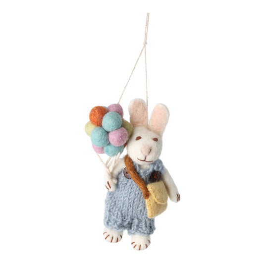 Gry & Sif Bunny Boy White Blue Pants & Balloons