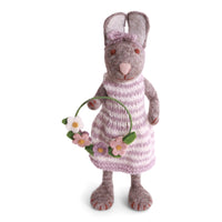 Gry & Sif Bunny Medium Grey Girly Flower Wreath
