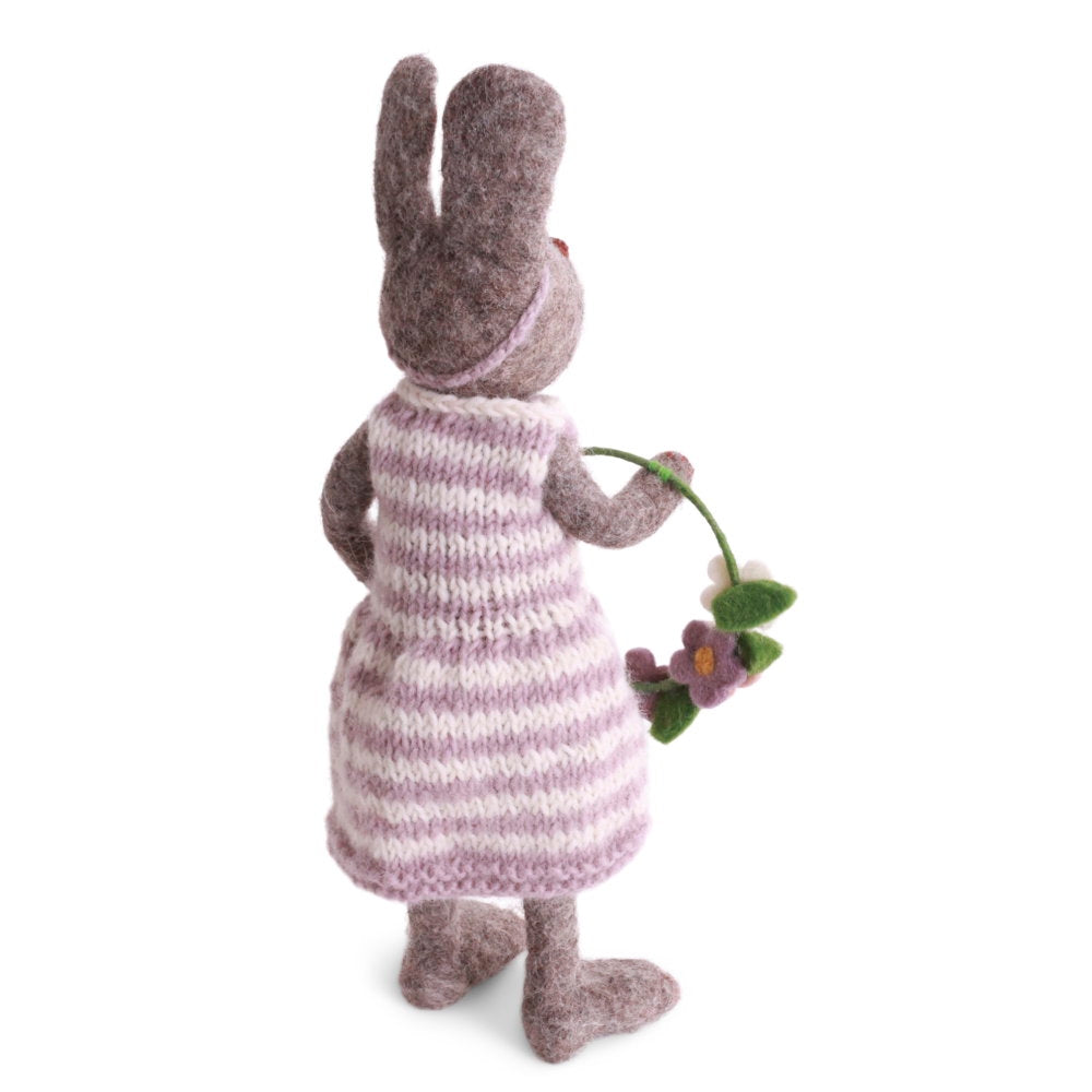 Gry & Sif Bunny Medium Grey Girly Flower Wreath