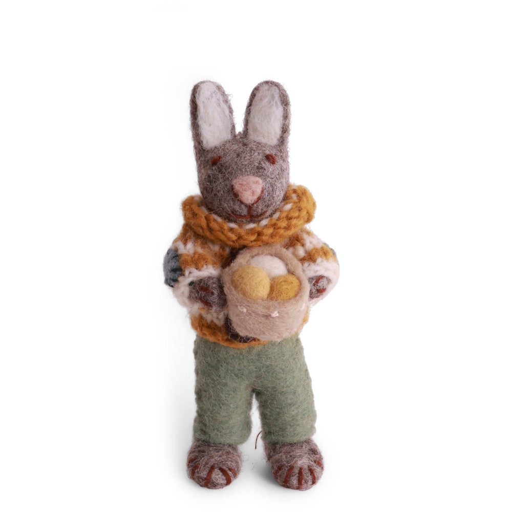 Gry & Sif Bunny Small Grey Boy with Nest