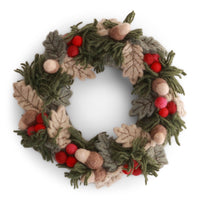 Gry & Sif Christmas Wreath Red Berries & Acorns