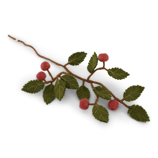 Gry & Sif Felted Branch Dusty Red Apples